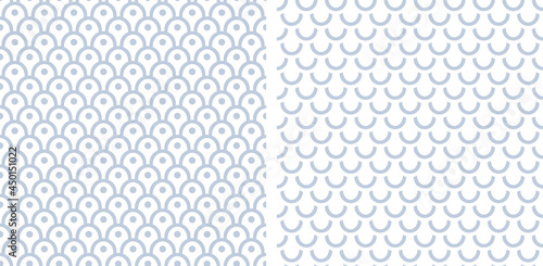 Seamless patterns in fish scale design.