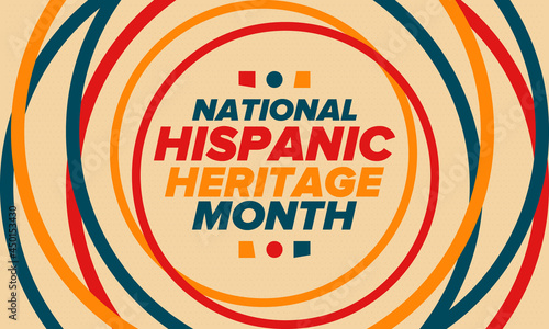 National Hispanic Heritage Month in September and October. Hispanic and Latino Americans culture. Celebrate annual in United States. Poster, card, banner and background. Vector illustration