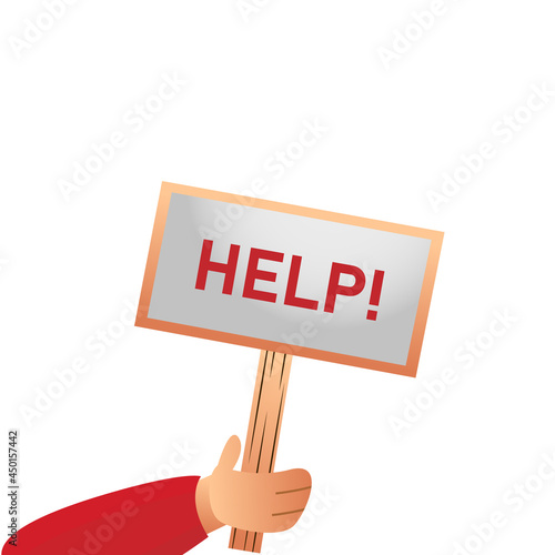 Illustration design hand take help sign isolated