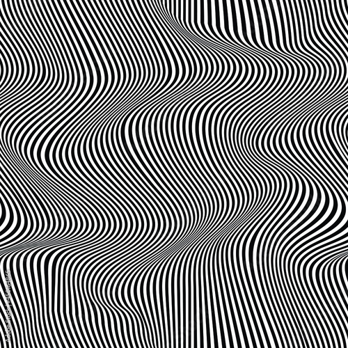 Warped lines. Vector seamless pattern