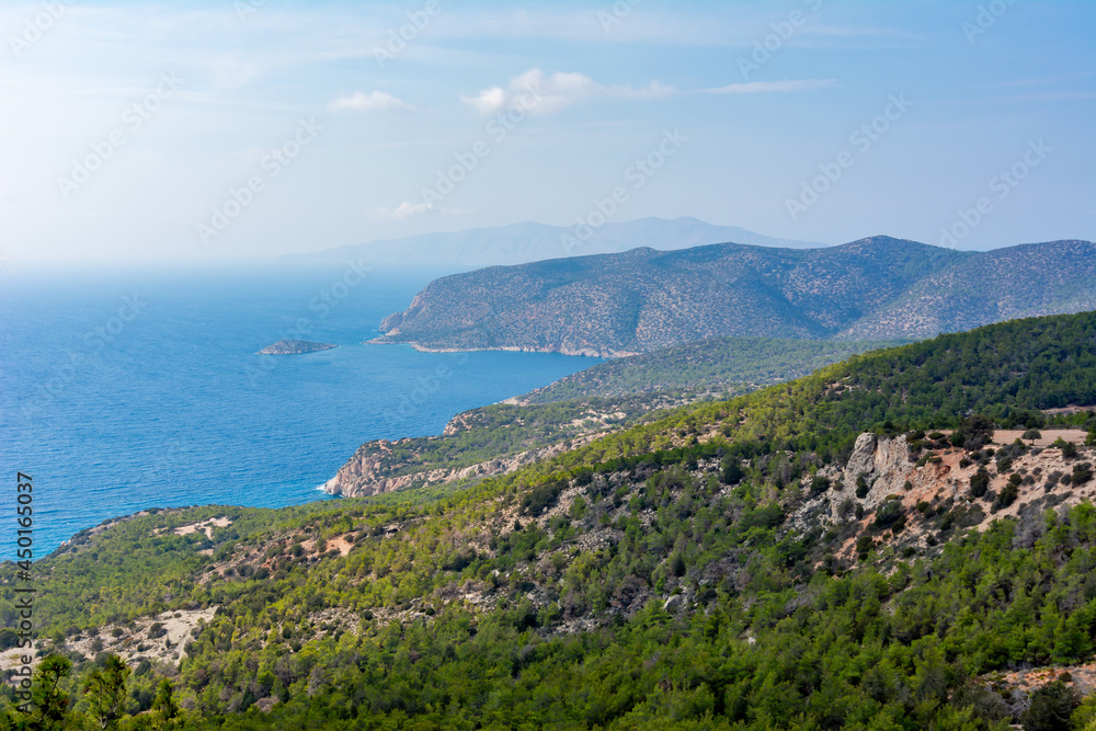 Rhodes island landscape in summer, Greece