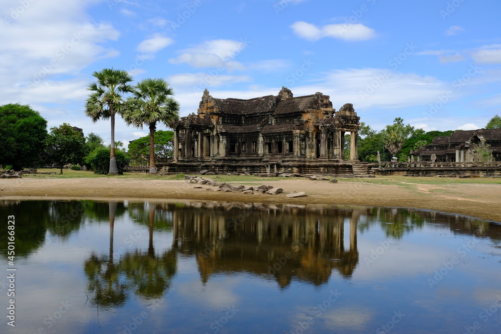 Cambodia Krong Siem Reap Angkor Wat - Southern Library reflection