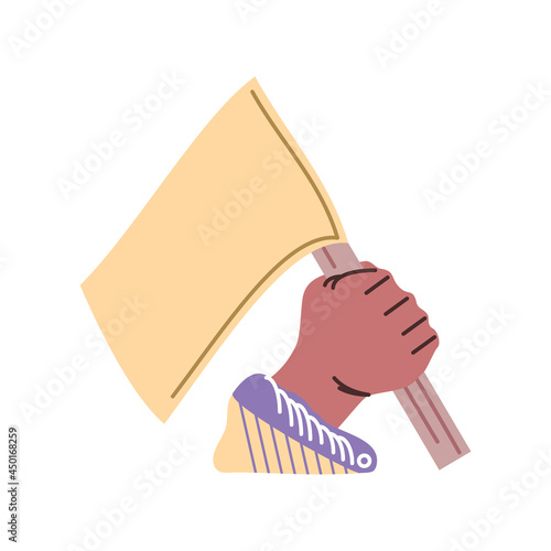 protest hand with flag
