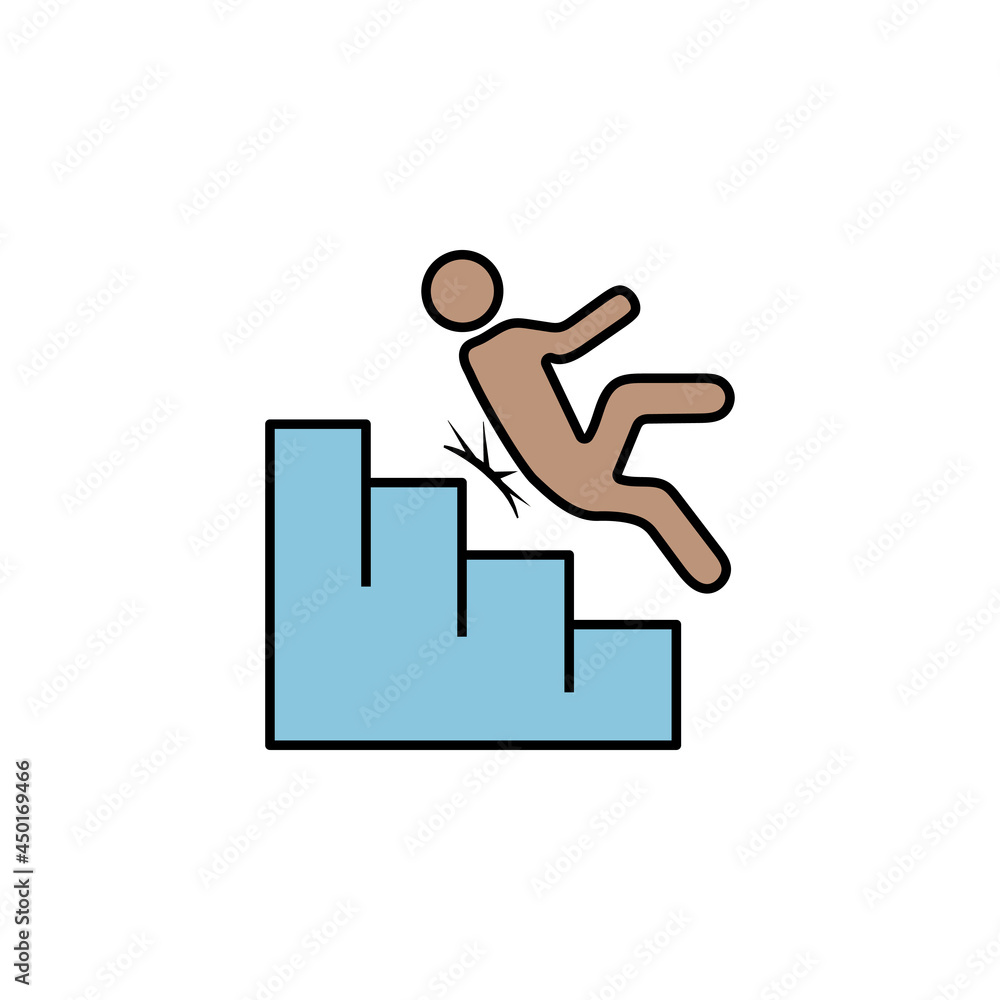 stair accident icon vector stair accident icon vector