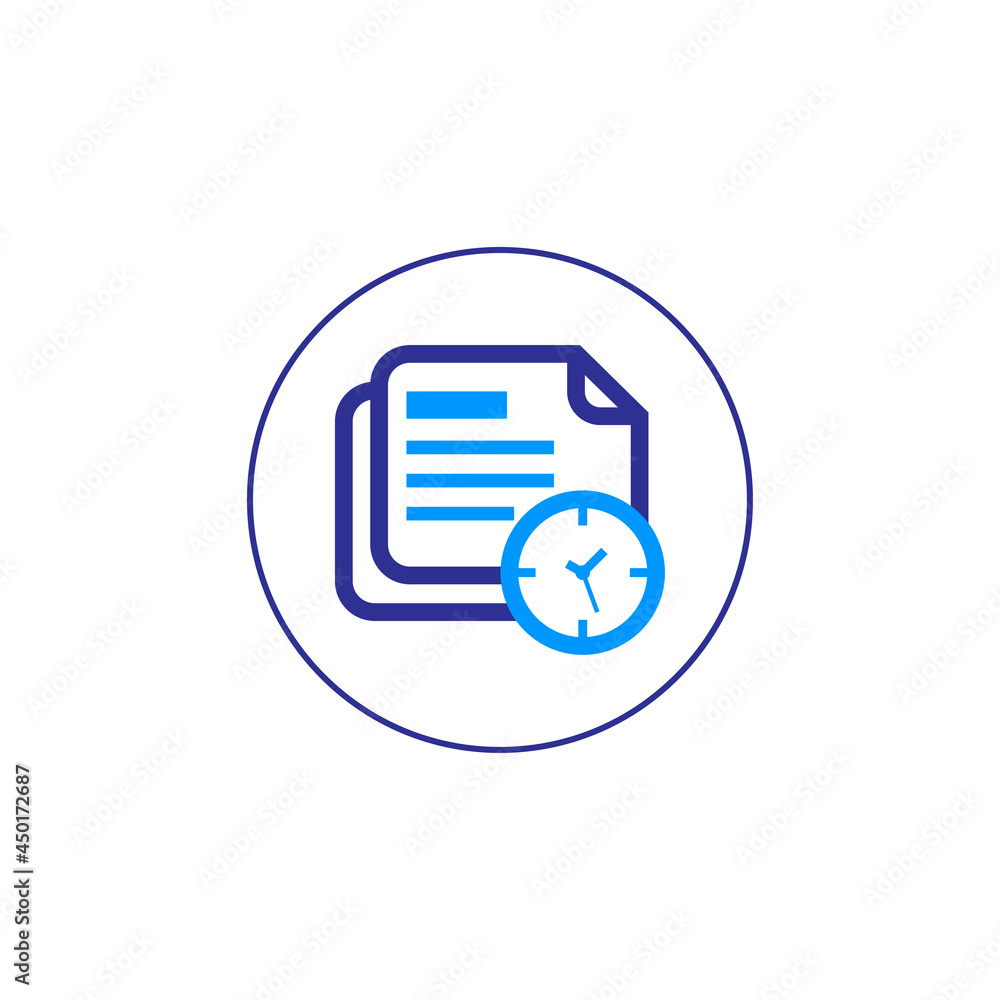 Business report in time icon Business report in time icon