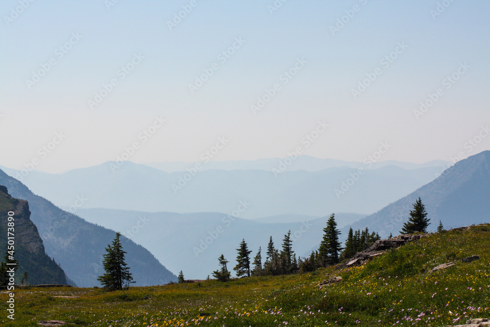 Mountain Ridges in a Blue Haze