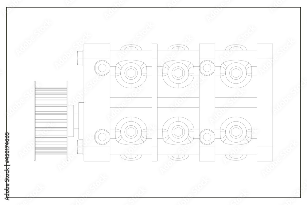 A 3d illustration of a scavenge pump. A 3d illustration of a scavenge pump.