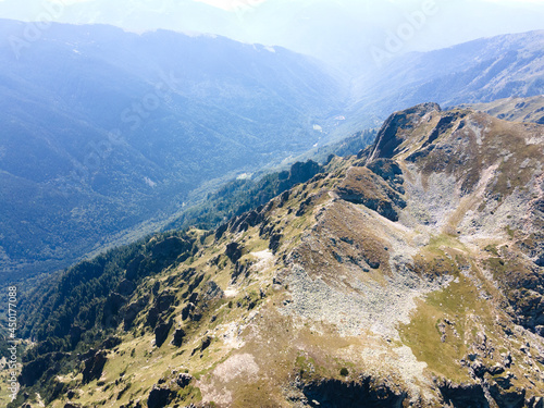 Aerial view of Rila Mountain near Malyovitsa peak, Bulgaria photo