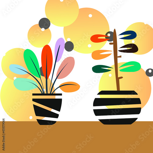 plantas, clores, vida, belleza, natural, armonía,  hojas, ilustración, florecer.