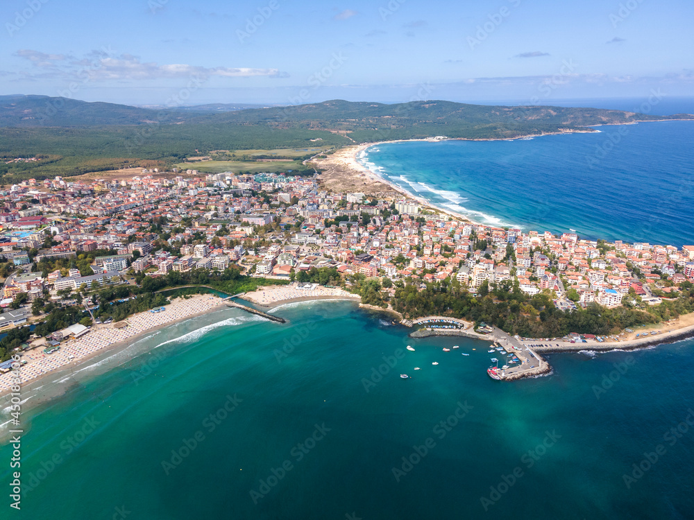 Aerial view of South Beach of Primorsko, Bulgaria