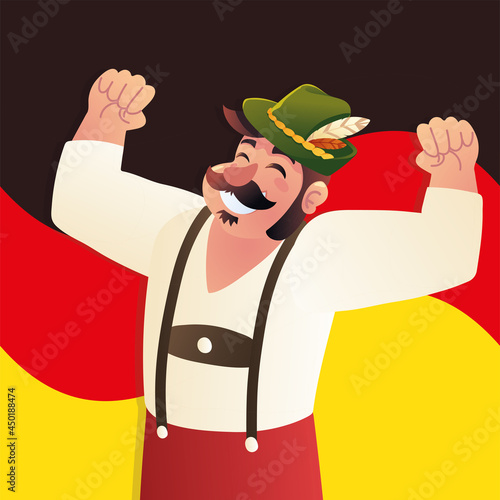 bavarian man with germany flag