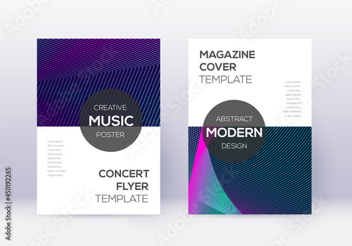 Modern cover design template set. Neon abstract li