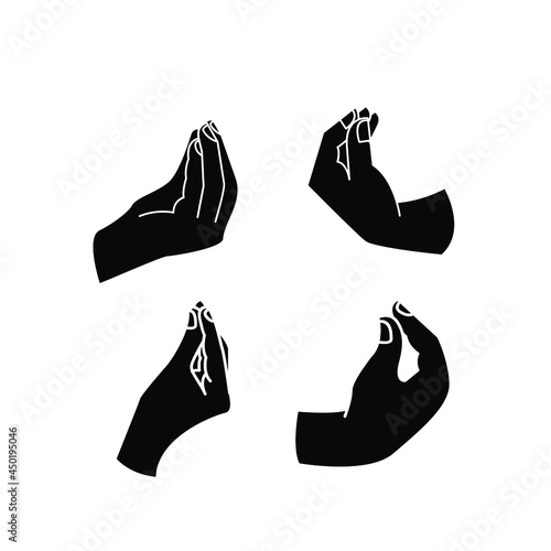 set collection italian pinecone hand gesture black logo icon design vector illustration