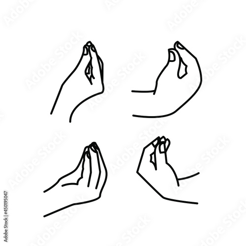 set collection italian hand pinecone gesture line logo icon design vector illustration