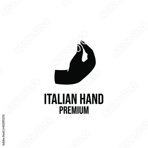 italian pinecone hand gesture logo icon design vector illustration