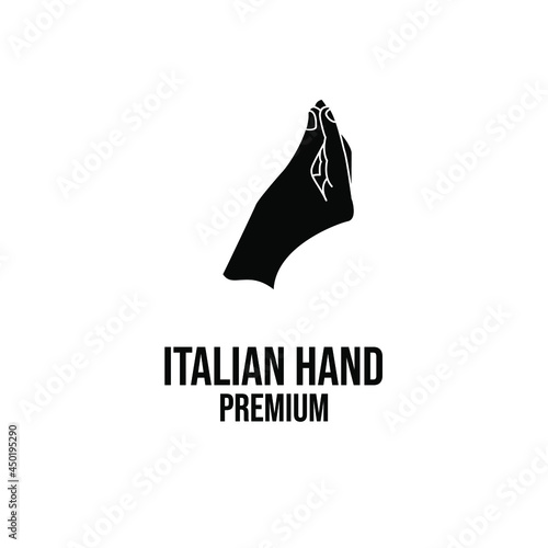 italian pinecone hand gesture logo icon design vector illustration