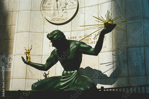 Photography Detroit Statue of downtown