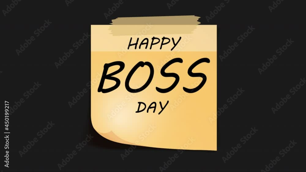Happy boss day sticker, art video illustration. Happy boss day sticker, art video illustration.