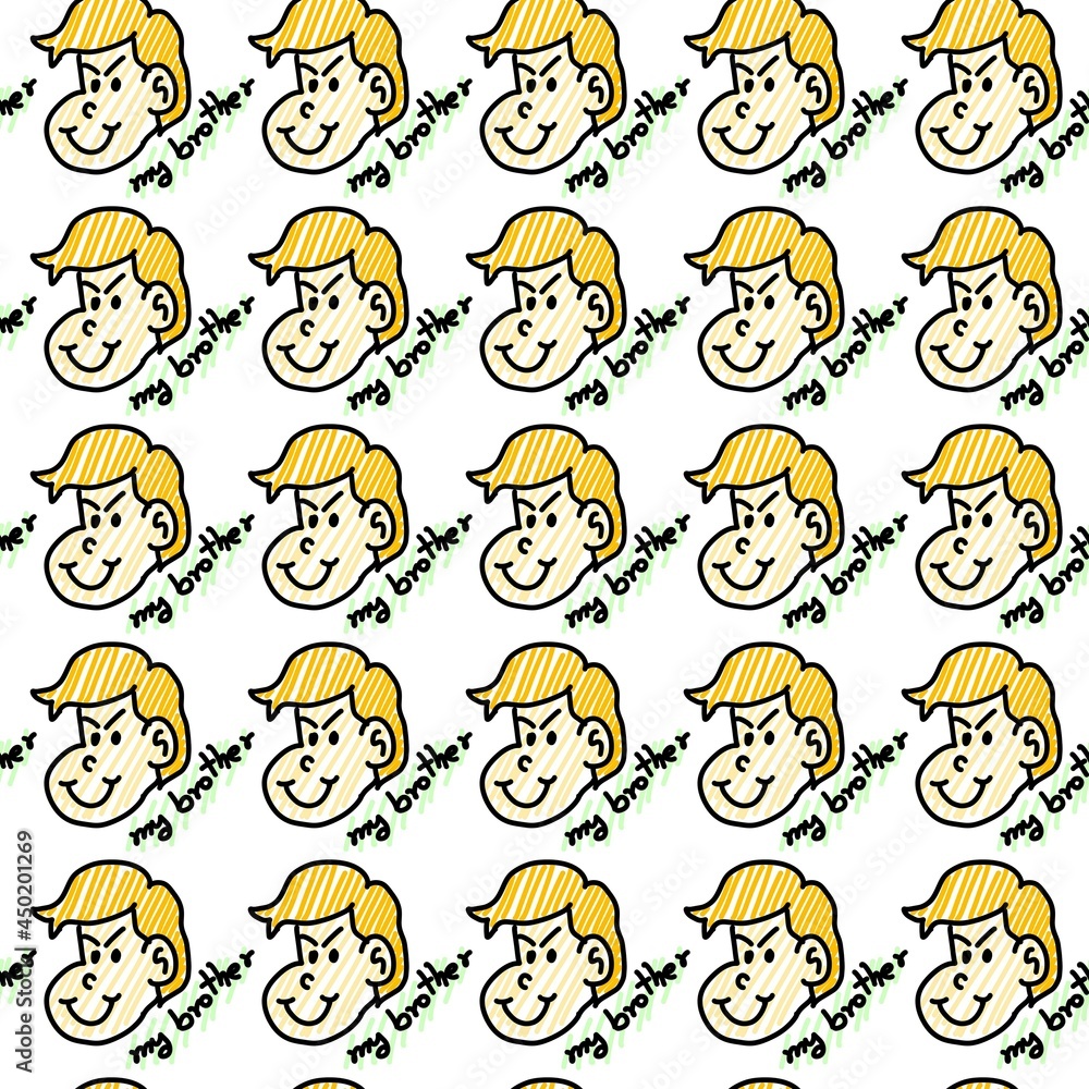 seamless pattern of cute man cartoon seamless pattern of cute man cartoon