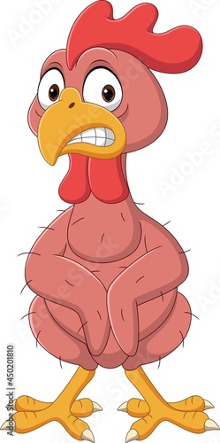 Cartoon funny turkey bird naked