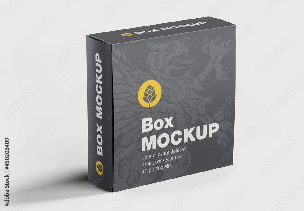 Flat Cardboard Box Mockup Stock Template | Adobe Stock