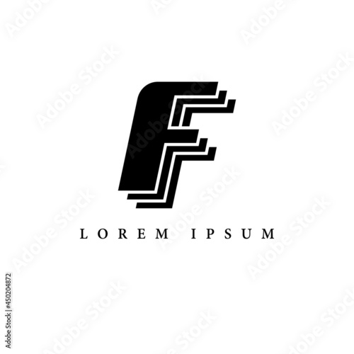 simple alphabet logo black and white concept with layer combination