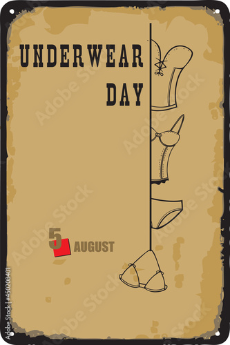 Vintage sign Underwear Day