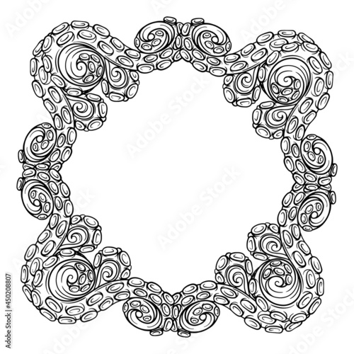 Vector octopus tentacles square octopus tentacles frame