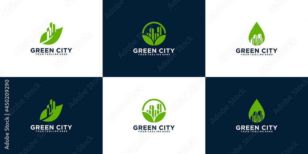 green city logo design inspiration collection