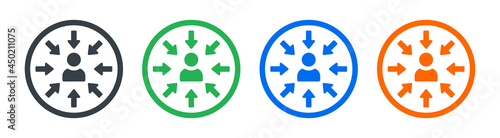 Ego person icon. Egoistic symbol vector illustration
