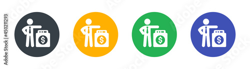 Criminal washing banknotes in machine, money laundering icon with bandit, financial fraud concept,