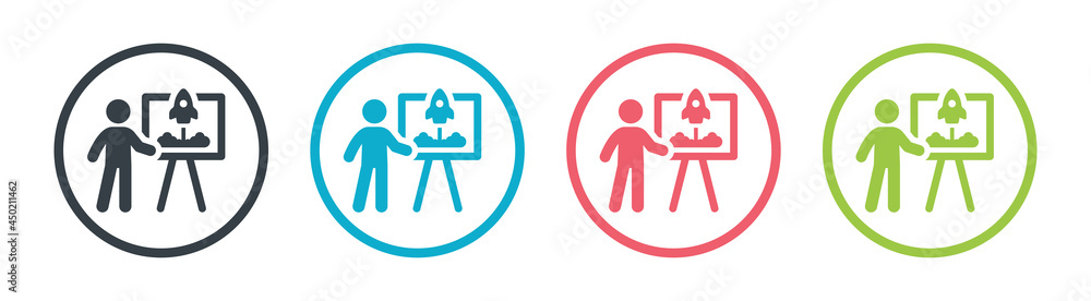 Business startup presentation icon vector illustration. Business startup presentation icon vector illustration.