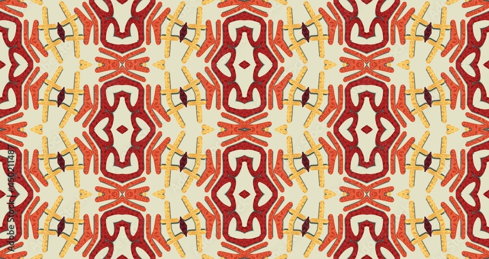 seamless pattern in autumn colors on a yellow background seamless pattern in autumn colors on a yellow background