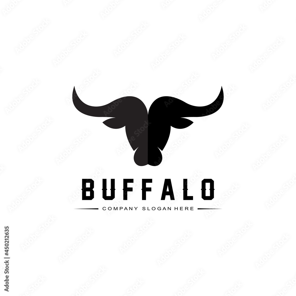 Bison Bull Buffalo Logo Vector Icon,Farm Animal Vintage Retro Logo design Bison Bull Buffalo Logo Vector Icon,Farm Animal Vintage Retro Logo design