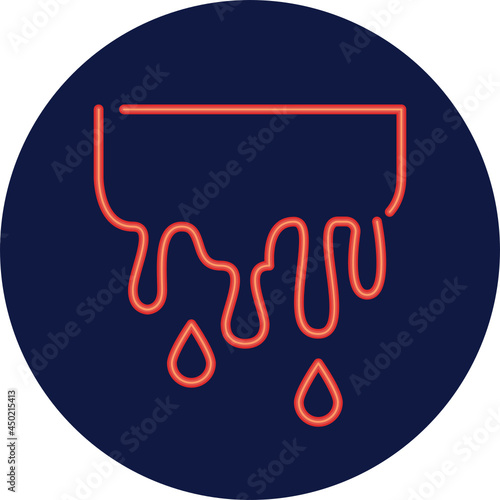 dripping blood neon icon