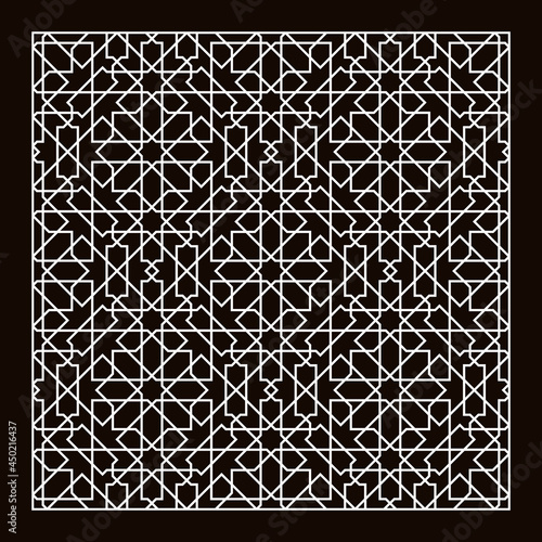 Laser Cutting Template. Decorative Lattice. Middle Eastern Geometric Pattern.