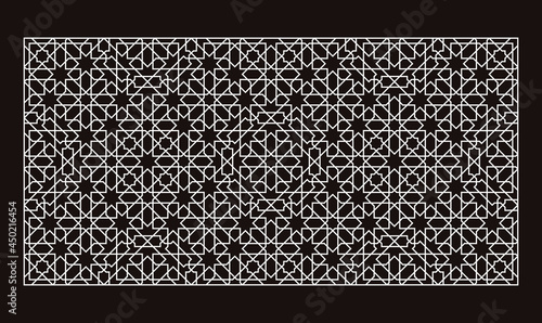 Laser Cutting Template. Decorative Lattice. Middle Eastern Geometric Pattern.