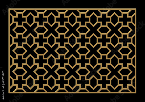 Laser Cutting Template. Decorative Lattice. Middle Eastern Geometric Pattern.
