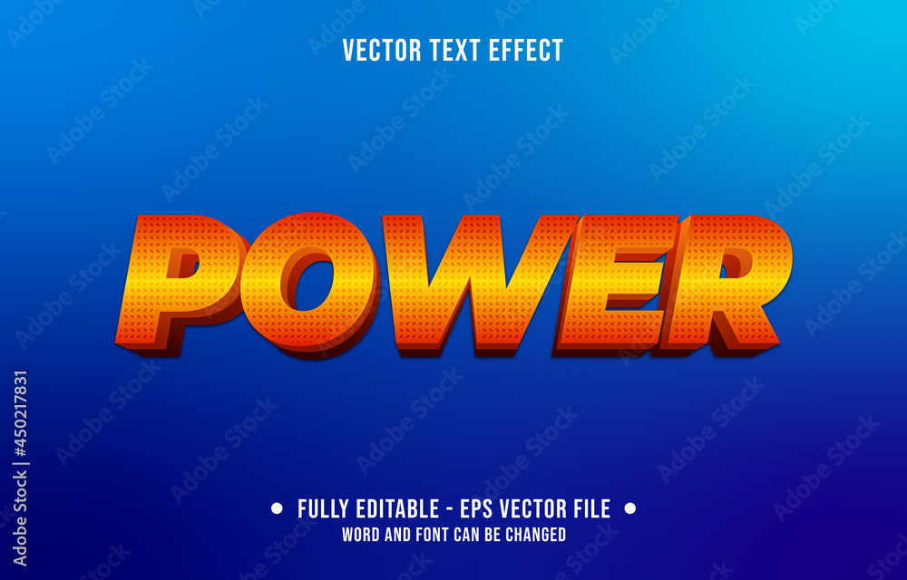 Obraz premium Editable text effect gradient red and orange power style