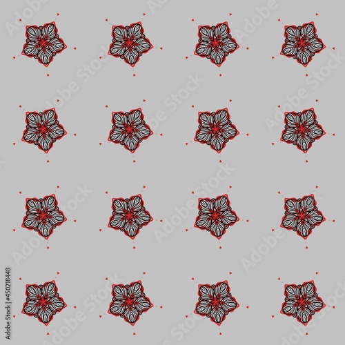seamless pattern floral pattern on a gray background