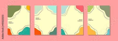 social media post background template, abstract design and summer colors