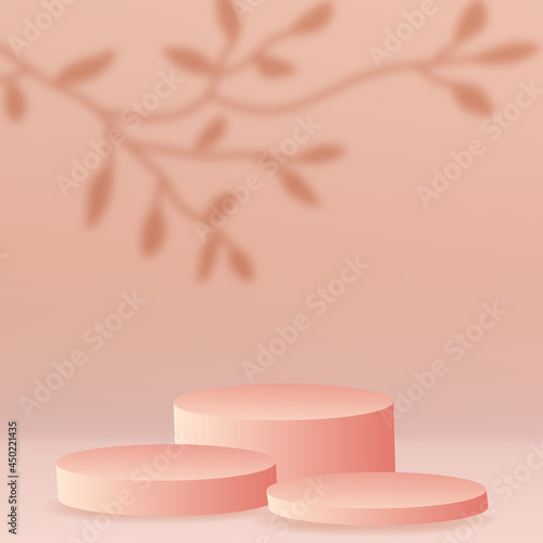 나뭇가지 그림자 오버레이 효과 무대 목업