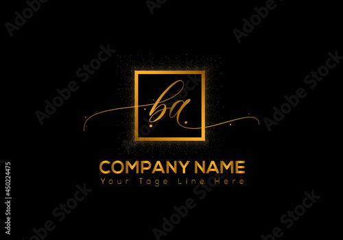 Abstract ba letter modern lettermaks logo design