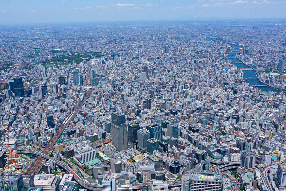 都市風景・日本橋周辺上空・空撮