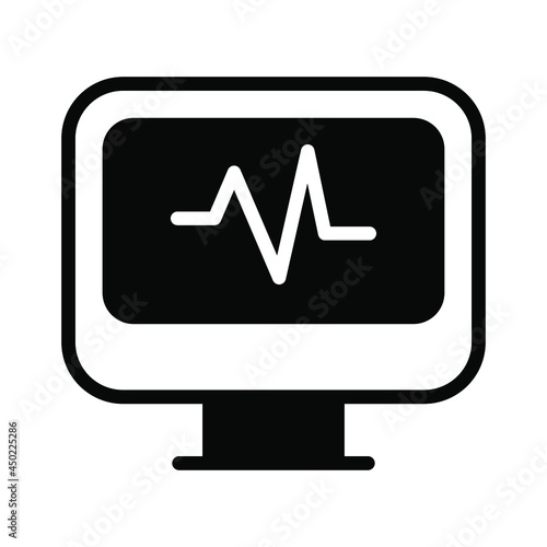 Ecg Reading Healthcare Medical, vector graphic Illustration Icon.