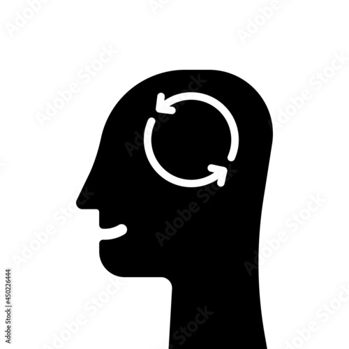 black abstract head like thinking or mind process