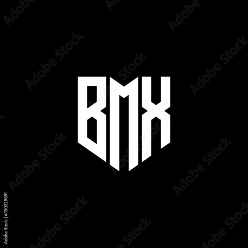 Fotografiet BMX letter logo design on black background