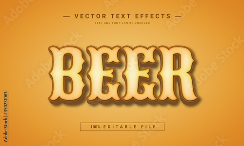 3d beer editable text vintage style