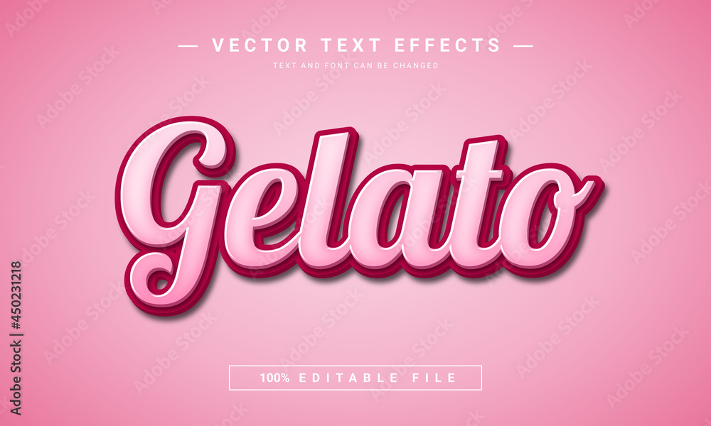 Gelato 3d text effect editable