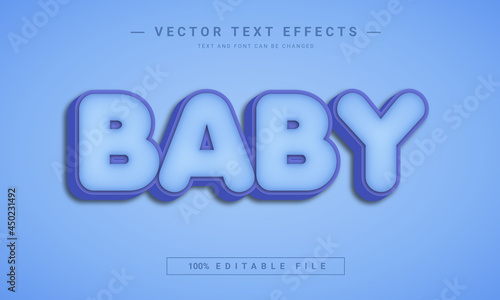 Cute baby editable 3d text effect 